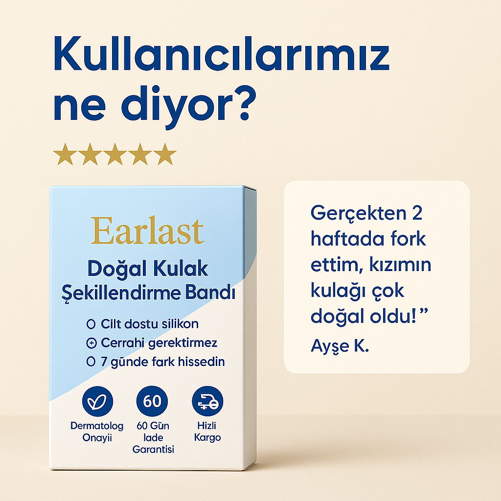 EARLAST™ Kulak Bandı (20 Adet 3-4 Ay Kullanım İçin Uygun)